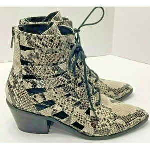 Treasure And Bond Women's Bootie Faux Leather Snake Print Design Size 8.5